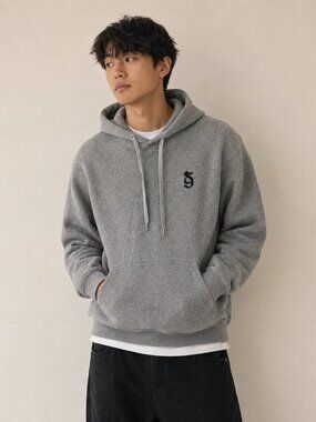 Spiritual Gangster Light Gray Monogram Oversized Sweatshirt Hoodie S NWT